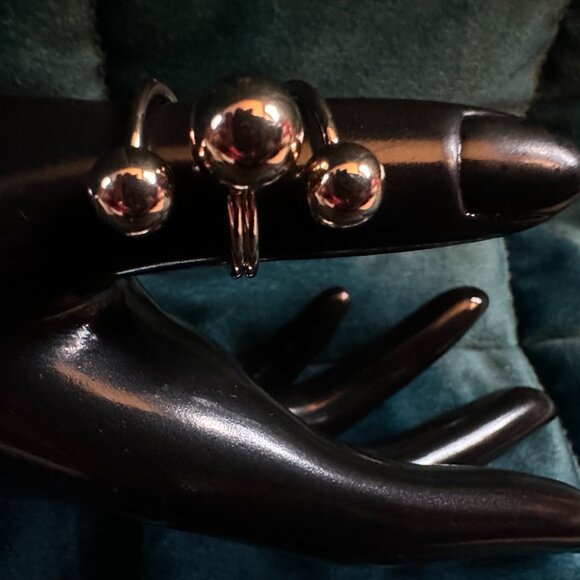 orb goldtone statement ring sz 7 - Picture 12 of 13